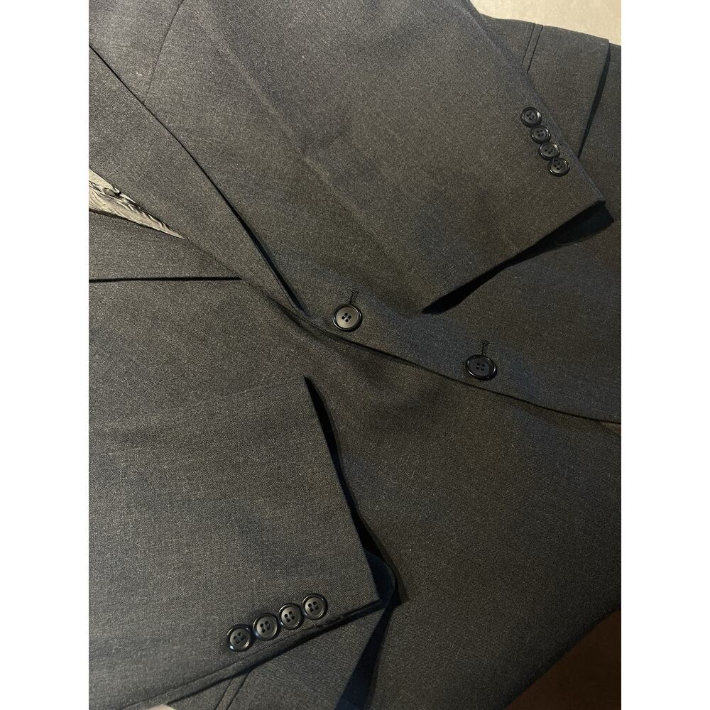 Stafford 46R 33x28.5 Solid Charcoal Gray Suit Nailhead - Picture 7 of 16